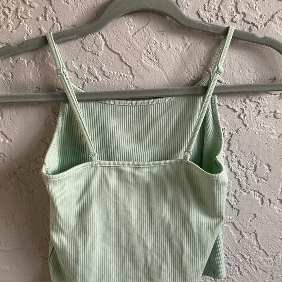 American Eagle Light Green Ribbed & Cropped Tank Top - Picture 6 of 8